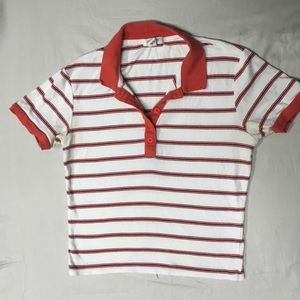Forever 21 Striped Polo Crop Top